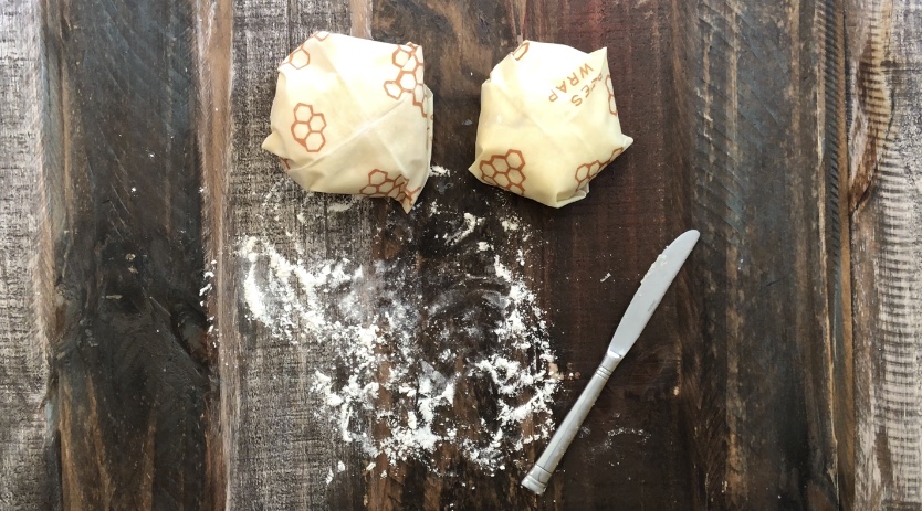 Pie dough wrapped in beeswax wrap