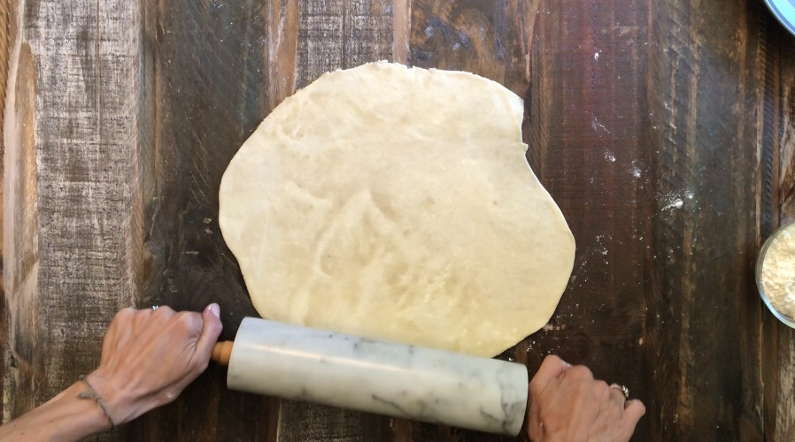 Rolling out dough for the Simple Homemade Pie Crust