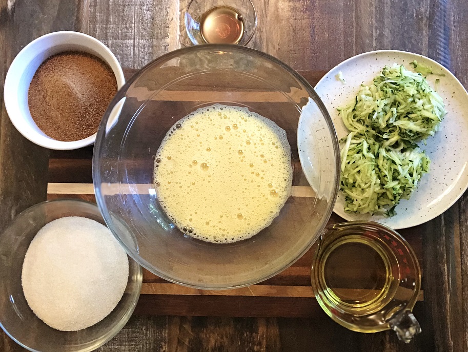 Ingredients for Grandma's Homemade Zucchini Bread