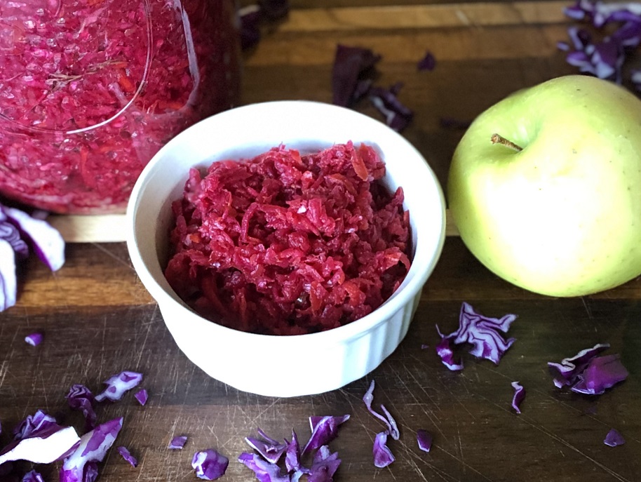 Fermented Red Cabbage in a bowl