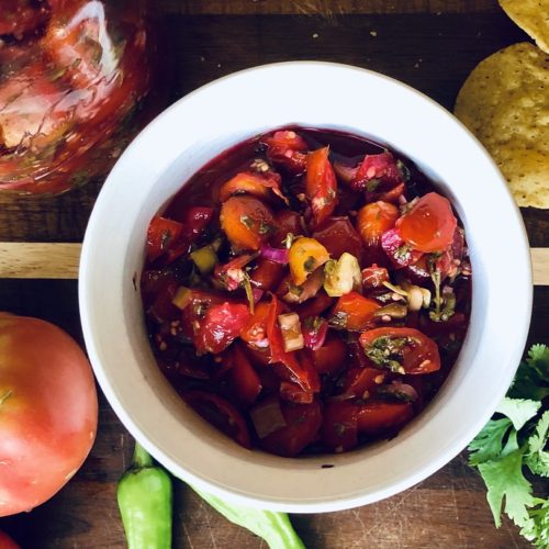 Probiotic-Rich Fermented Salsa in a Bowl - Top View
